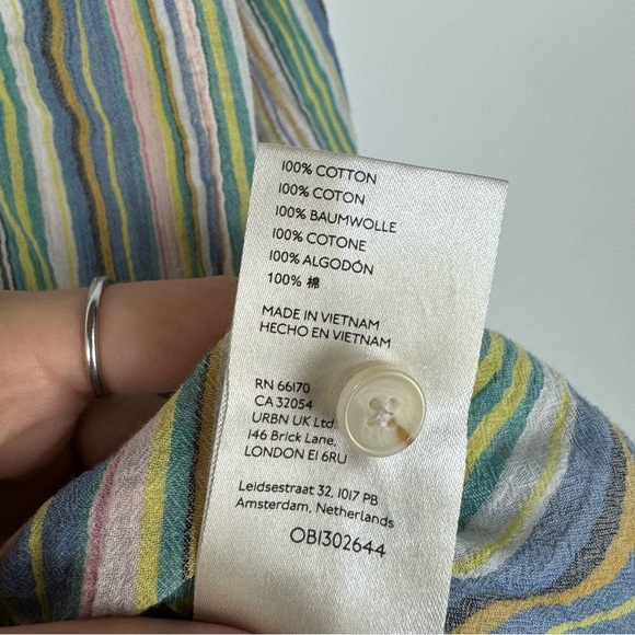 Maeve Anthropologie 100% Cotton Striped Tunic Top Beach Coastal Summer - Picture 6 of 6